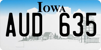 IA license plate AUD635