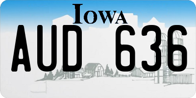 IA license plate AUD636
