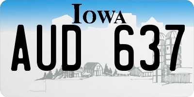 IA license plate AUD637