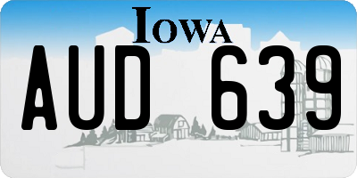 IA license plate AUD639