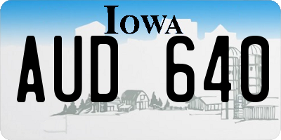 IA license plate AUD640