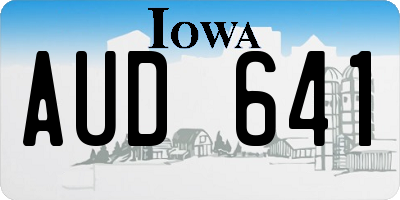 IA license plate AUD641