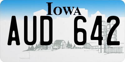 IA license plate AUD642