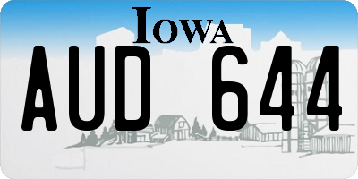 IA license plate AUD644