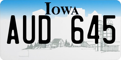 IA license plate AUD645