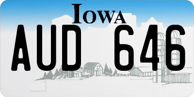 IA license plate AUD646