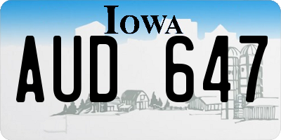 IA license plate AUD647