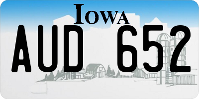 IA license plate AUD652