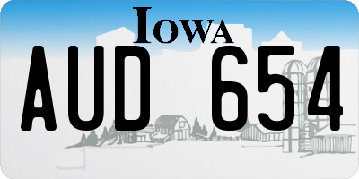 IA license plate AUD654