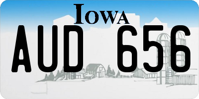 IA license plate AUD656