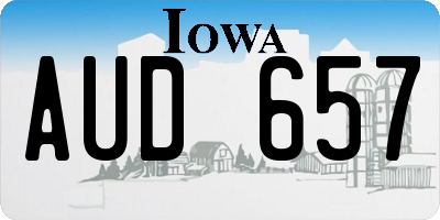 IA license plate AUD657