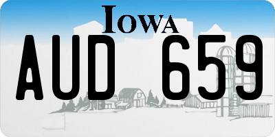 IA license plate AUD659
