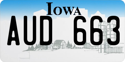 IA license plate AUD663
