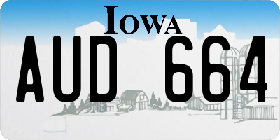 IA license plate AUD664