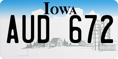IA license plate AUD672