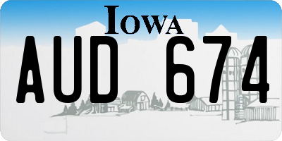 IA license plate AUD674
