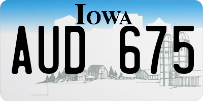 IA license plate AUD675