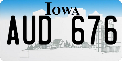 IA license plate AUD676