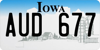 IA license plate AUD677
