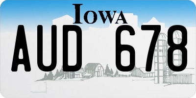 IA license plate AUD678