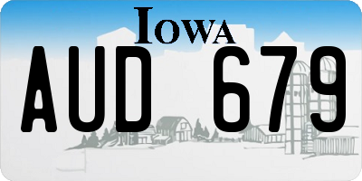 IA license plate AUD679