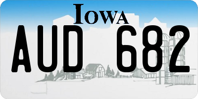 IA license plate AUD682