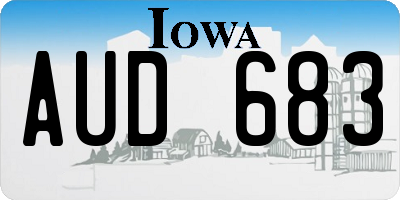 IA license plate AUD683