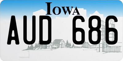 IA license plate AUD686