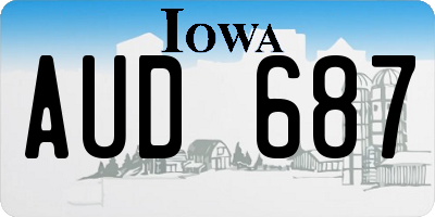 IA license plate AUD687