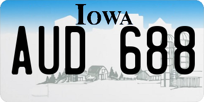 IA license plate AUD688