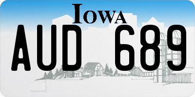 IA license plate AUD689