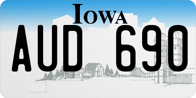 IA license plate AUD690