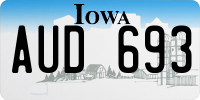 IA license plate AUD693