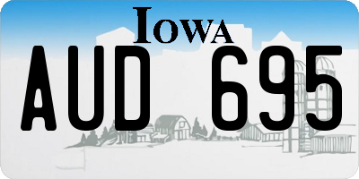 IA license plate AUD695
