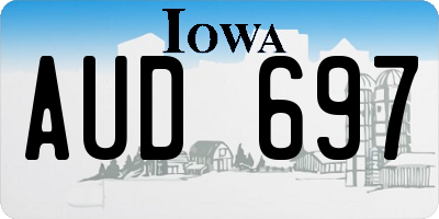 IA license plate AUD697