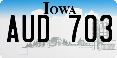 IA license plate AUD703