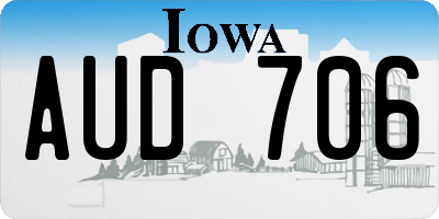 IA license plate AUD706