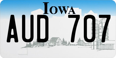 IA license plate AUD707