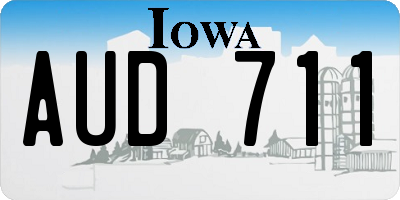 IA license plate AUD711