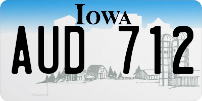 IA license plate AUD712