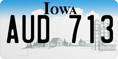 IA license plate AUD713