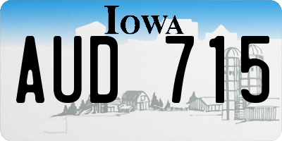 IA license plate AUD715