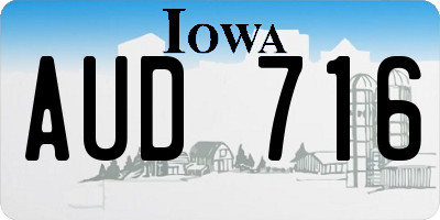 IA license plate AUD716