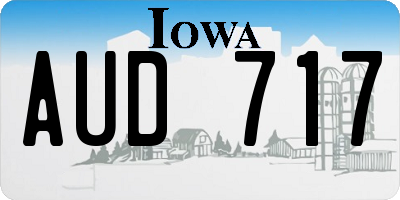 IA license plate AUD717