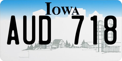 IA license plate AUD718