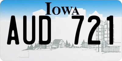 IA license plate AUD721