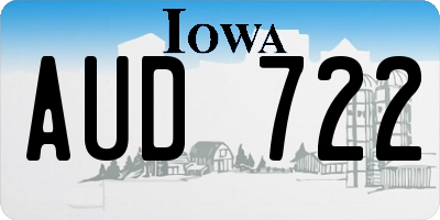 IA license plate AUD722