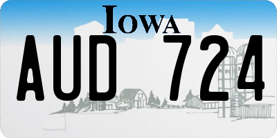 IA license plate AUD724