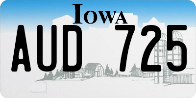 IA license plate AUD725