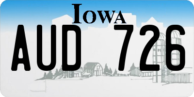 IA license plate AUD726
